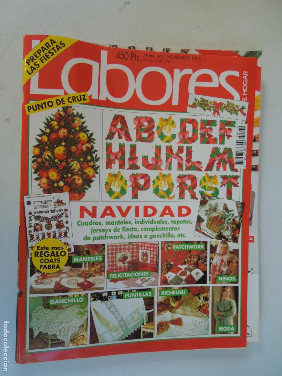 Coleccionismo de Revistas y Peri&oacute;dicos: LABORES DE HOGAR REVISTA N&ordm; 449 -11- 1995 -NAVIDAD - CON PATRONES CUADERNO DE EXPLICACIONES