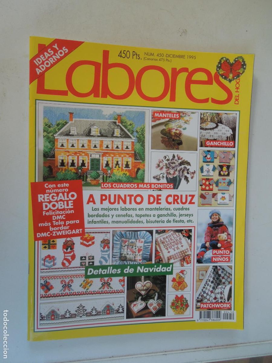 Coleccionismo de Revistas y Peri&oacute;dicos: LABORES DE HOGAR REVISTA N&ordm; 450 -12- 1995 -ADORNOS - CON PATRONES CUADERNO DE EXPLICACIONES