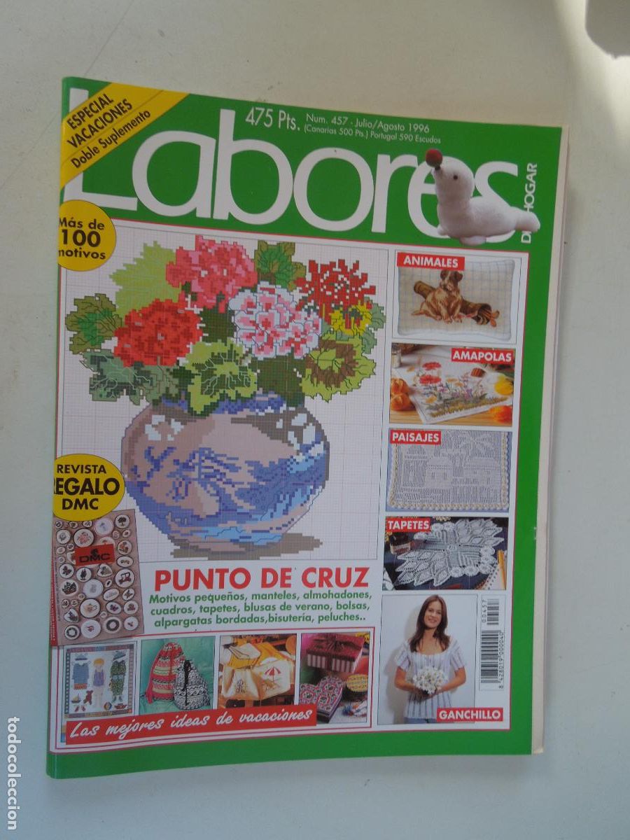 Coleccionismo de Revistas y Peri&oacute;dicos: LABORES DE HOGAR REVISTA N&ordm; 457 -07/08- 1996 -VACACIONES CON PATRONES CUADERNO DE EXPLICACIONES