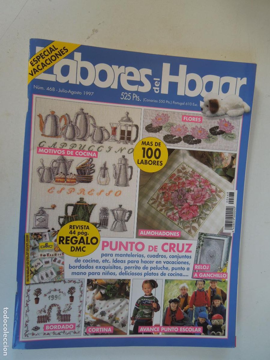 Collection Magazines and Newspapers: LABORES DE HOGAR REVISTA N&ordm; 468 -07/08- 1996 -PUNTO CRUZ - CON PATRONES CUADERNO DE EXPLICACIONES