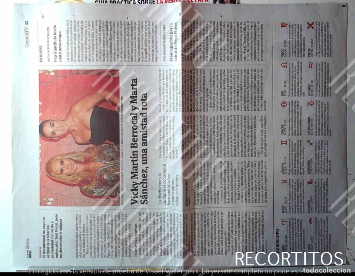 Collectionnisme de Revues et Journaux: MARTA SANCHEZ VICKY MARTIN BERROCAL