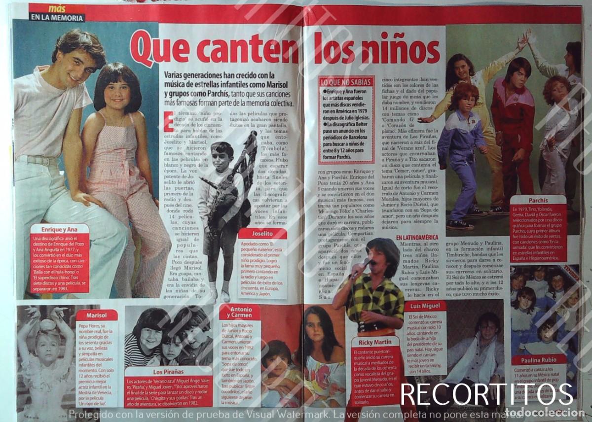 Coleccionismo de Revistas y Peri&oacute;dicos: PARCHIS PAULINA RUBIO RICKY MARTIN ANTONIO CARMEN MORALES JOSELITO ENRIQUE Y ANA MARISOL TITO PIRA&Ntilde;