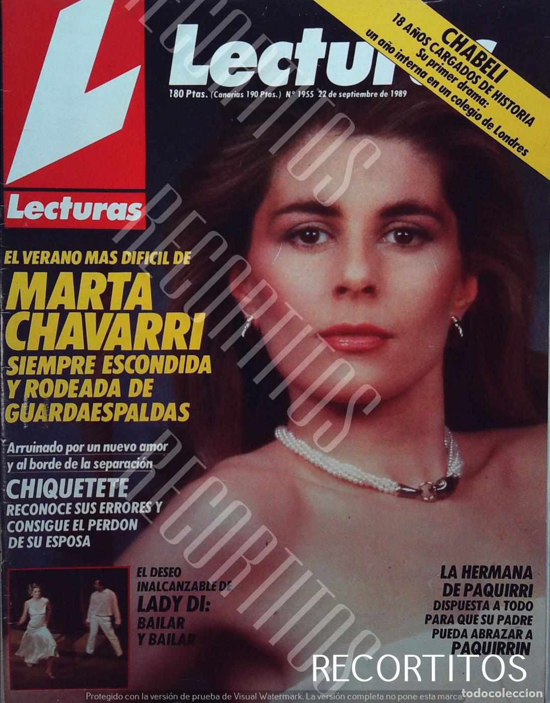 Coleccionismo de Revistas y Peri&oacute;dicos: RECORTE PORTADA MARTA CHAVARRI LADY DI CHABELI IGLESIAS 1989