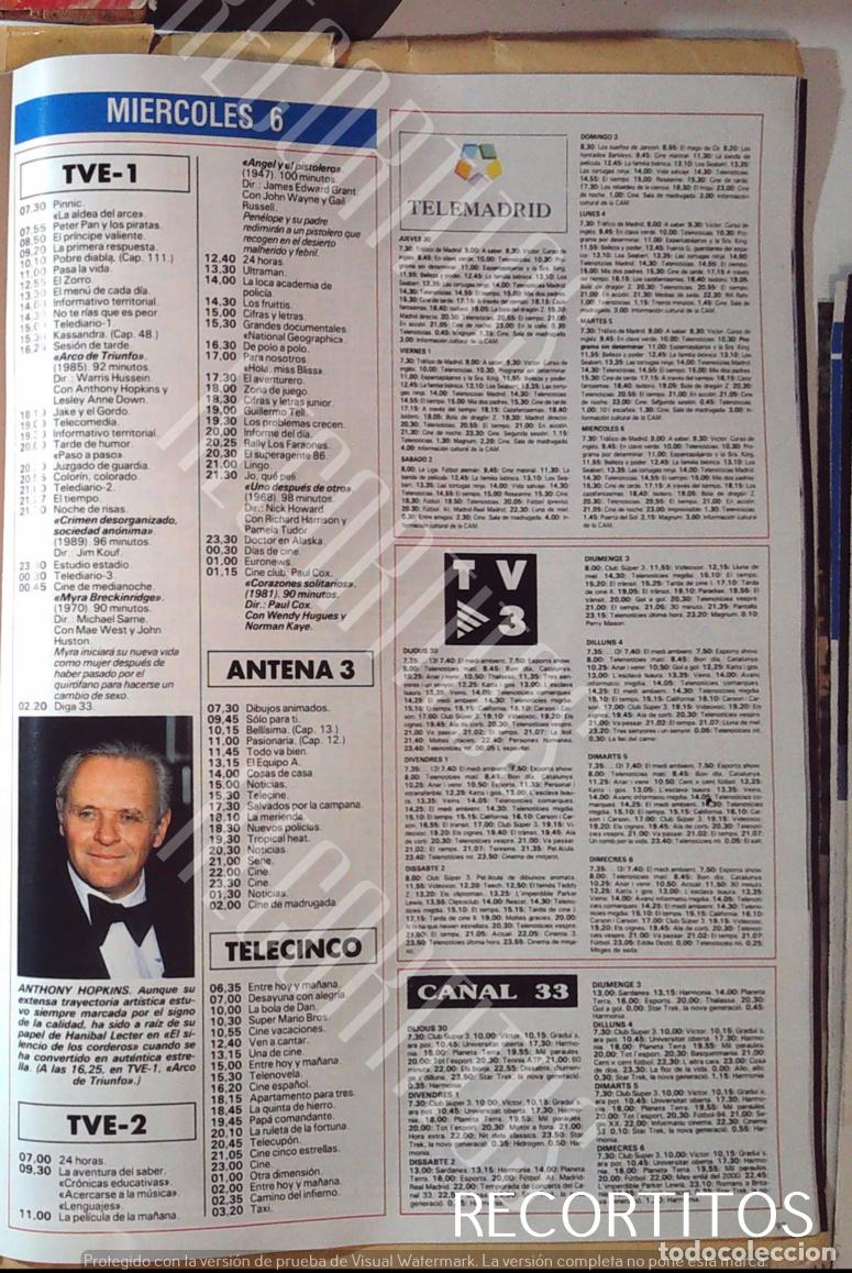 Coleccionismo de Revistas y Peri&oacute;dicos: ANTHONY HOPKINS EL SILENCIO DE LOS CORDEROS
