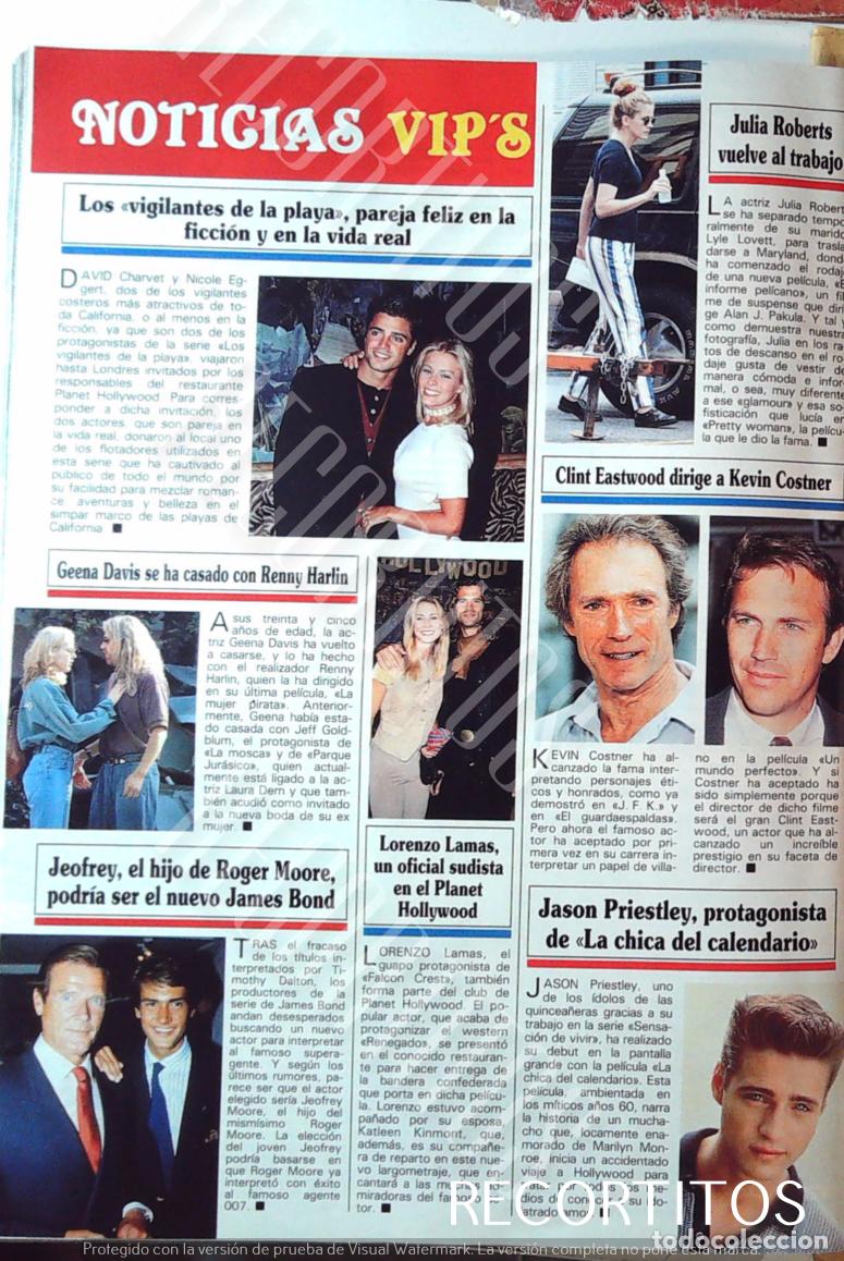 Coleccionismo de Revistas y Peri&oacute;dicos: JULIA ROBERTS CLLINT EASTWOOD KEVIN COSTNER JASON PRIESTLEY ROGER MOORE LORENZO LAMAS DAVID CHARVE