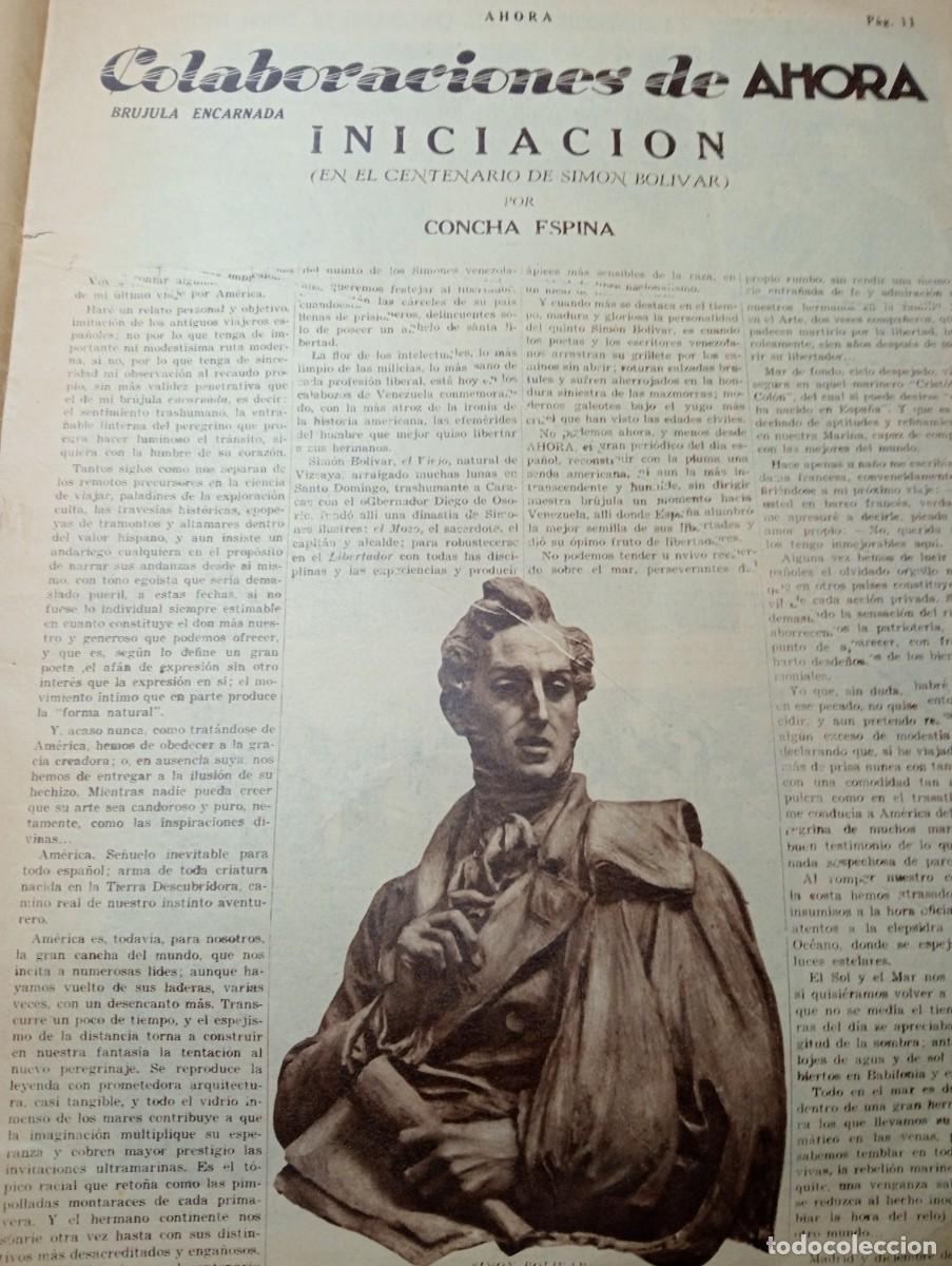 Coleccionismo de Revistas y Peri&oacute;dicos: RECORTE DE PRENSA A&Ntilde;O 1930 CONCHA ESPINA ESCRIBE SOBRE SIMON BOLIVAR