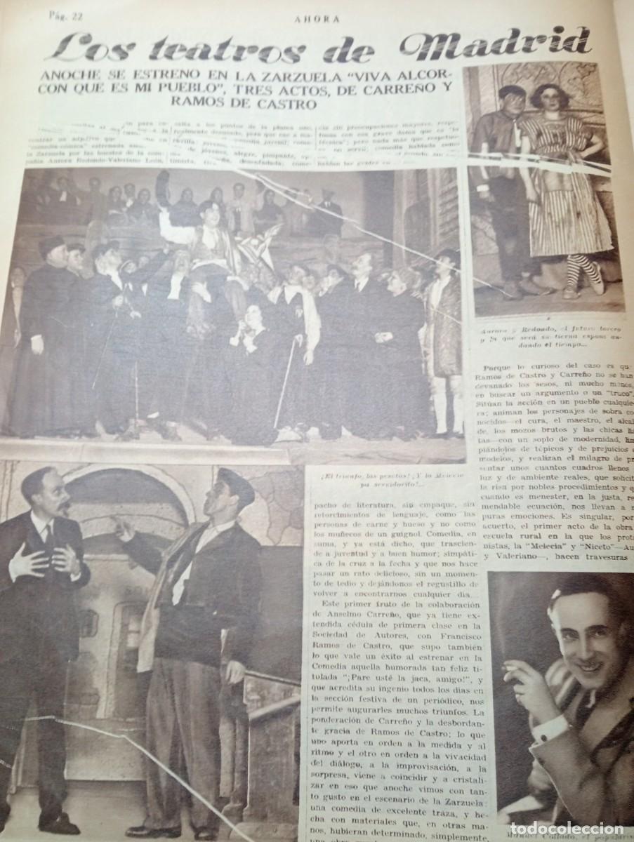 Coleccionismo de Revistas y Peri&oacute;dicos: RECORTE DE PRENSA A&Ntilde;O 1930 TEATROS DE MADRID ZARZUELA VIVA ALCORCON QUE ES MI PUEBLO CARRE&Ntilde;O RAMOS