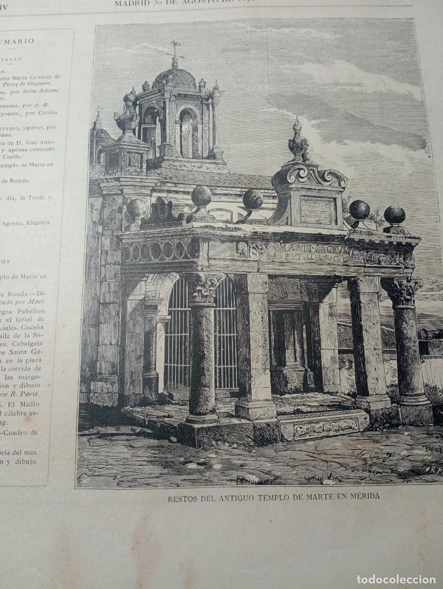 Coleccionismo de Revistas y Peri&oacute;dicos: REVISTA ENTERA A&Ntilde;O 1878 TEMPLO DE MARTE EN MERIDA EN PORTADA PUENTE DE RONDA FIESTAS DE BURGOS