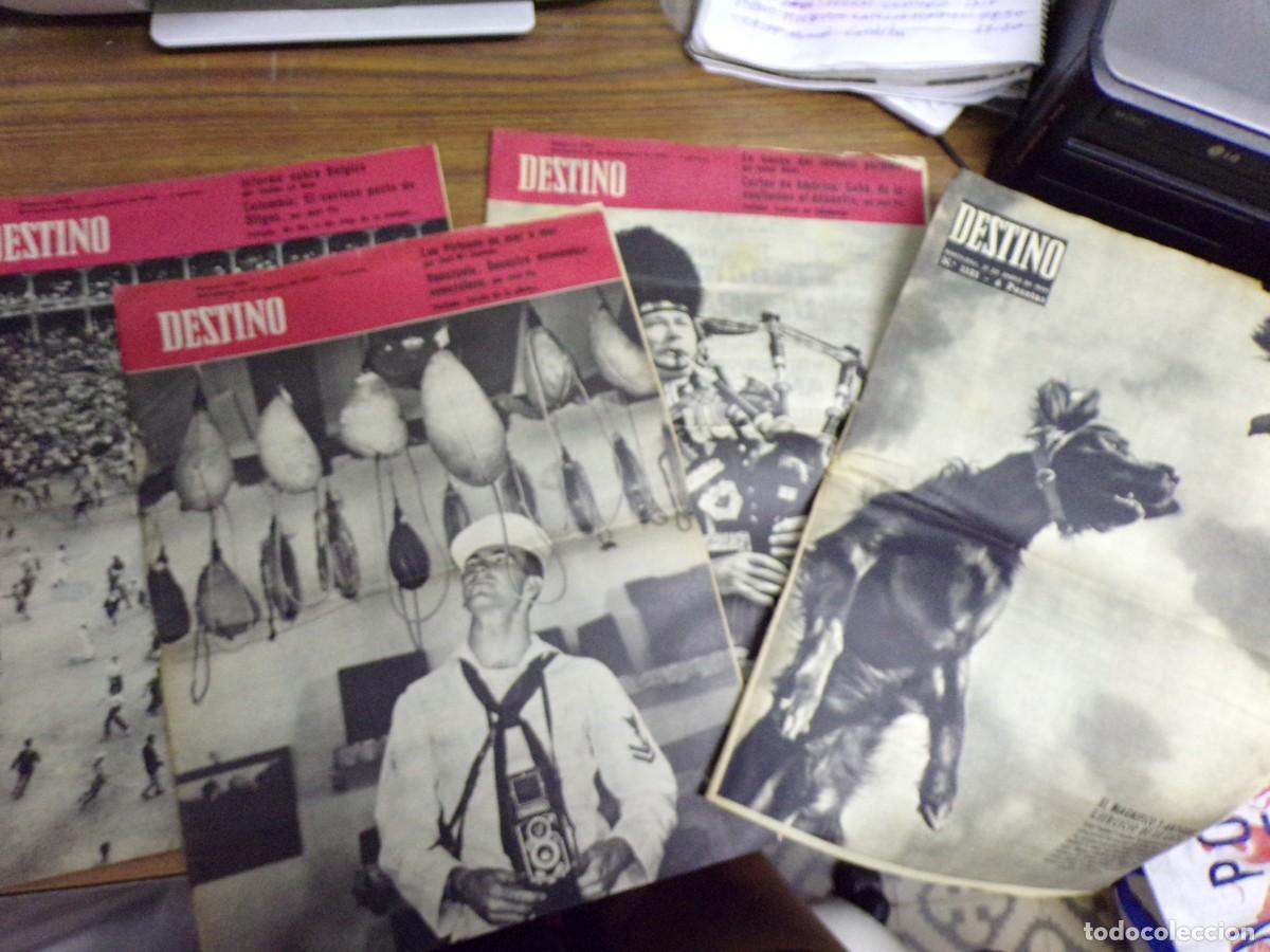 Coleccionismo de Revistas y Peri&oacute;dicos: ESTAMOS LIQUIDANDO. lote de 4 peri&oacute;dico, revista destino. a&ntilde;os 1959, 1960. reloj movado, geneve