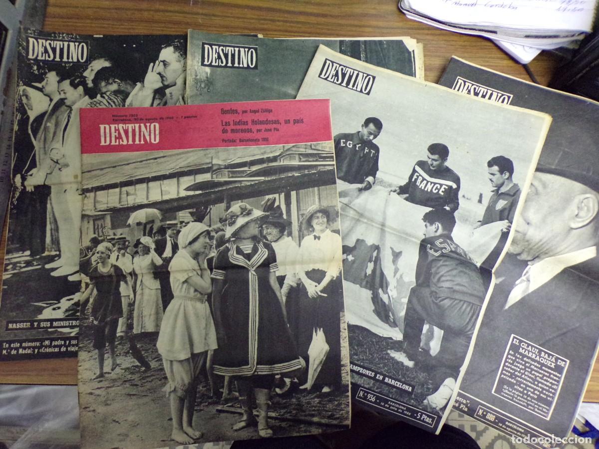 Collezionismo di Riviste e Giornali: LIQUIDANDO. 5 peri&oacute;dico, revista destino. a&ntilde;os 1956, 1955, 1954, 1960. duward. rey jordania. nasser