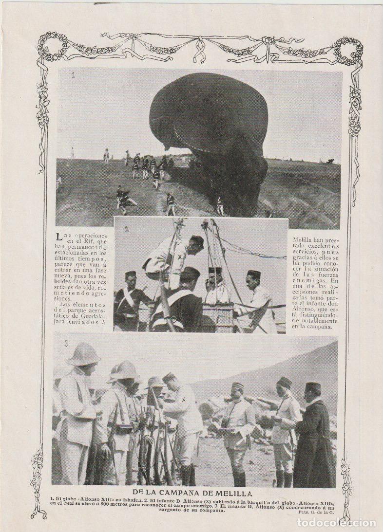 Coleccionismo de Revistas y Peri&oacute;dicos: Campa&ntilde;a en Melilla , globo Alfonso XIII , infante D. Alfonso - 1912