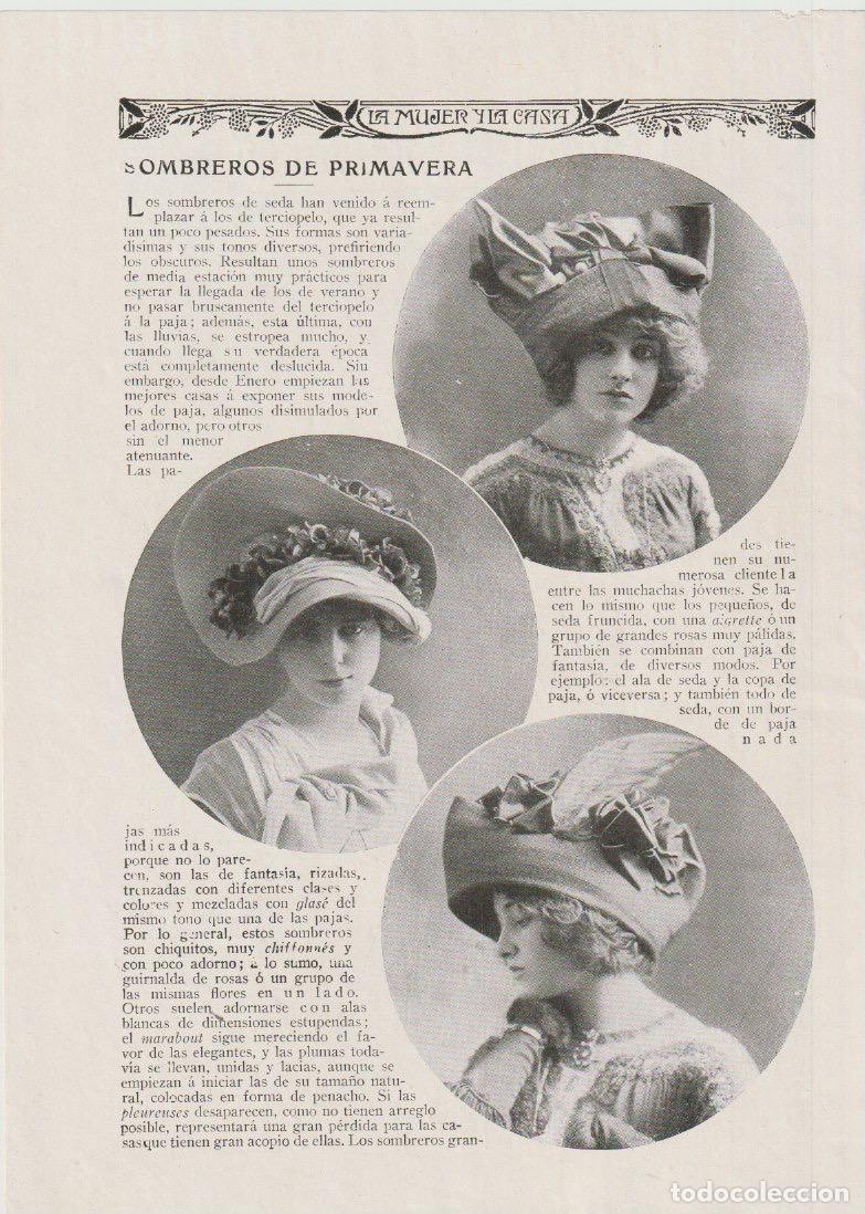 Coleccionismo de Revistas y Peri&oacute;dicos: * MODA FEMENINA * Sombreros de primavera ; Moda masculina: los atav&iacute;os de la boda - 1912