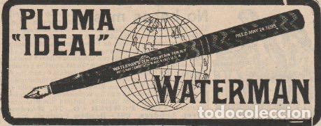 Sammeln von Zeitschriften und Zeitungen: Publicidad pluma Ideal Waterman - 1912