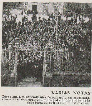 Sammeln von Zeitschriften und Zeitungen: * ZARAGOZA * Manifestaci&oacute;n de los dependientes de Comercio - 1912