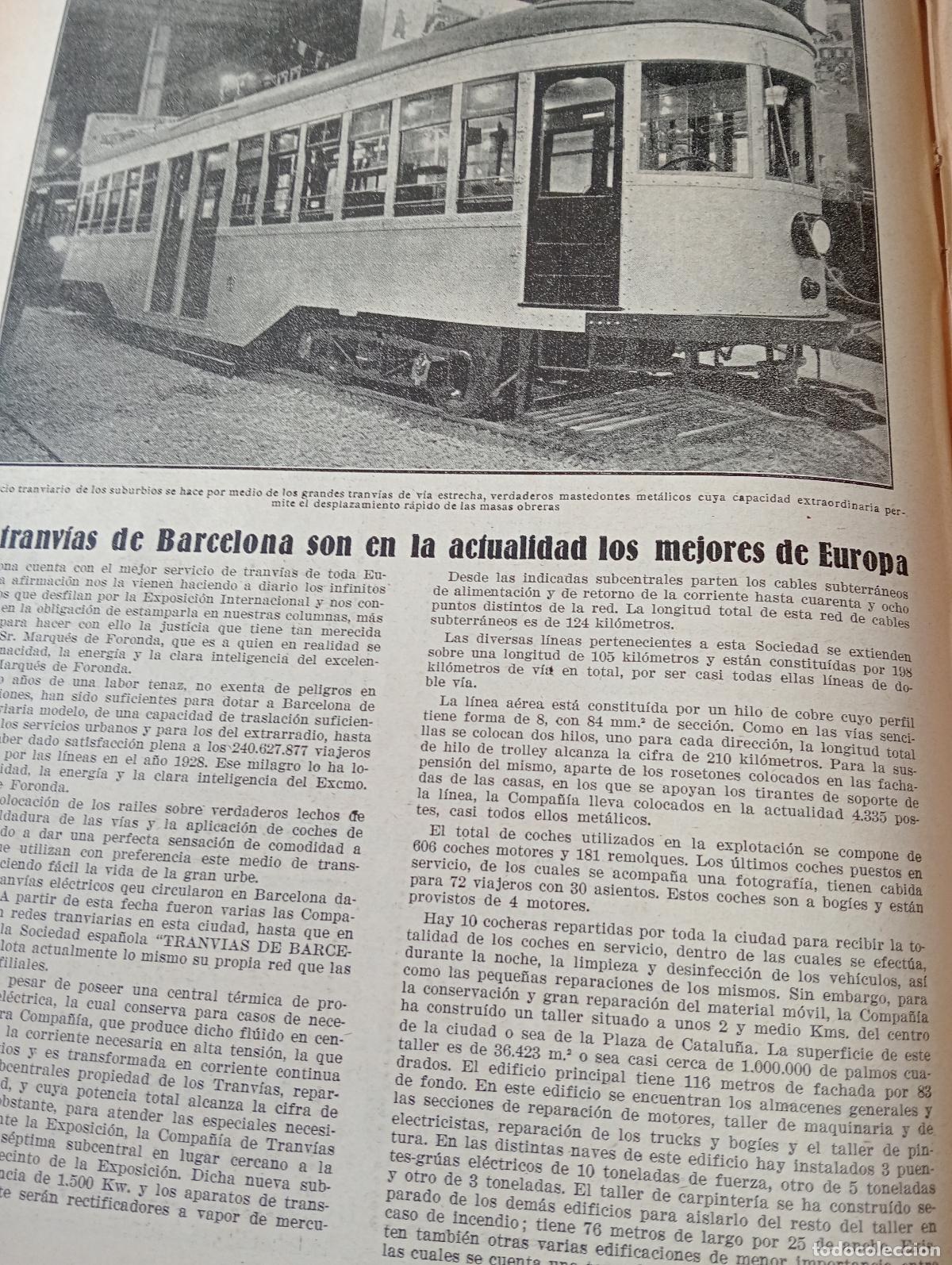 Coleccionismo de Revistas y Peri&oacute;dicos: REVISTA DIARIO OFICIAL DE LA EXPOSICION INTERNACIONAL DE BARCELONA A&Ntilde;O 1929 TRANVIAS