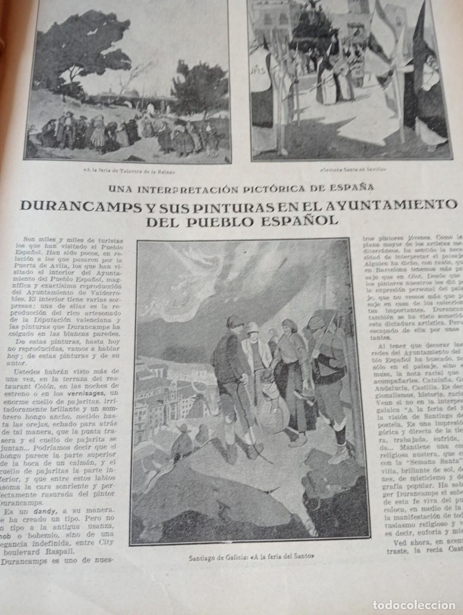 Collectionnisme de Revues et Journaux: REVISTA A&Ntilde;O 1929 DURANCAMPS PINTURAS EN LA EXPOSICION EDUARDO MARQUINA MANUEL ABRIL
