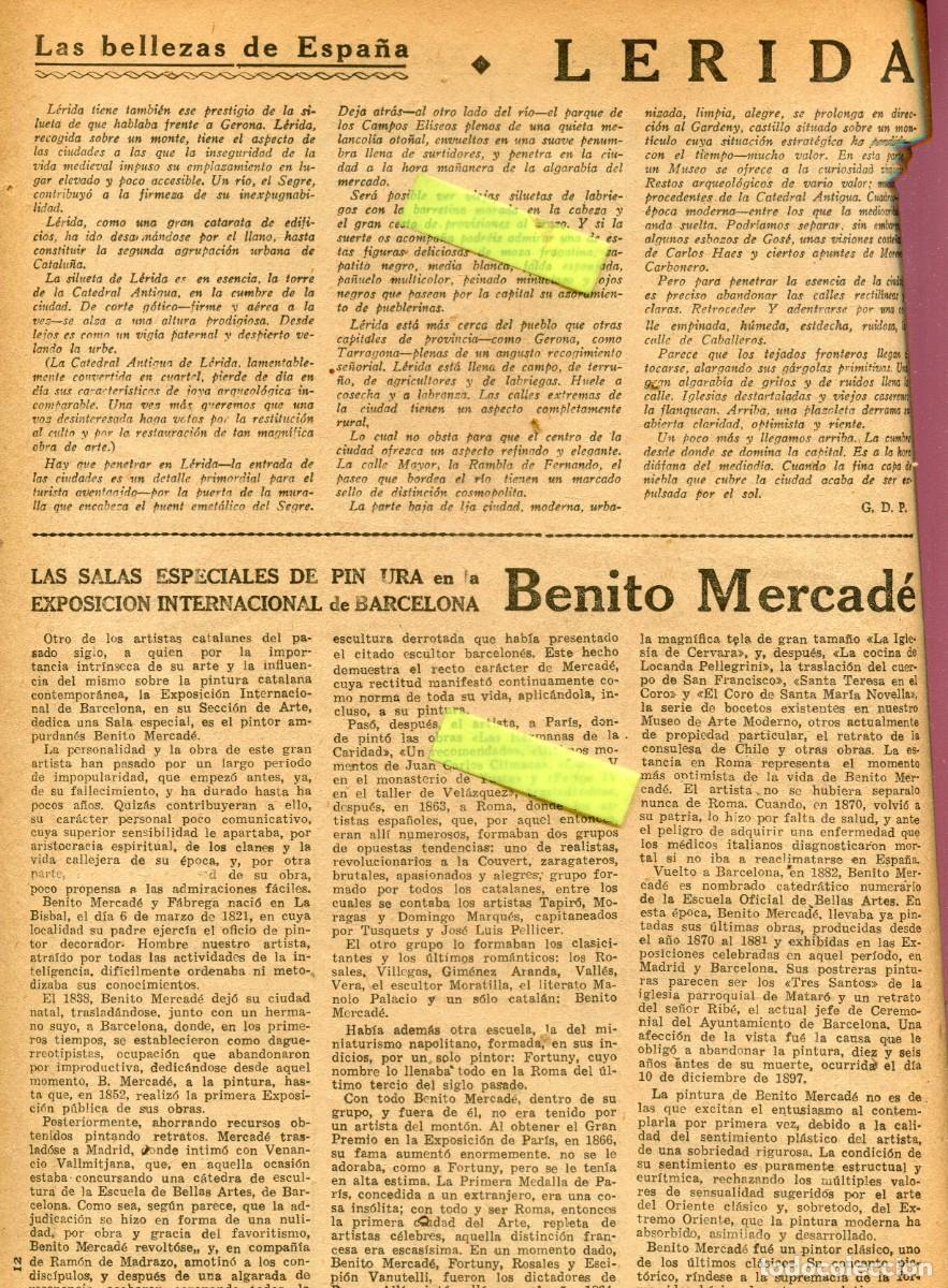 Collection Magazines and Newspapers: REVISTA A&Ntilde;O 1929 BENITO MERCADE ARCO DE FERNANDO GONZALO EN BURGOS