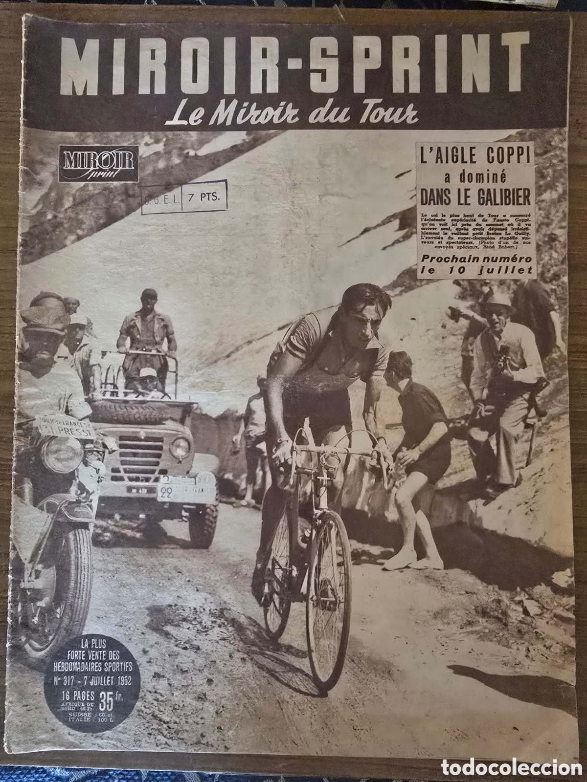Sammeln von Zeitschriften und Zeitungen: MIROIR-SPRINT,LE MIROIR DU TOUR,NUMERO 317,A&Ntilde;O 1952(EDITION SUISSE)