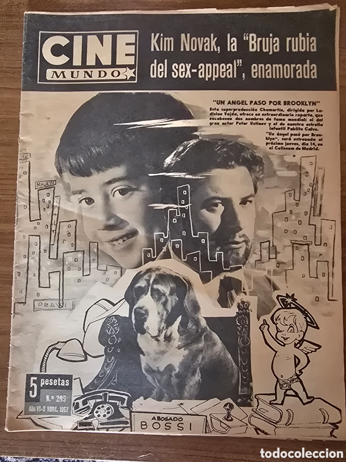 Coleccionismo de Revistas y Peri&oacute;dicos: CINE MUNDO,NUMERO 295,KIM NOVAK,LA BRUJA RUBIA DEL SEX-APPEAL,(DIRECTOR ENRIQUE RIERA)
