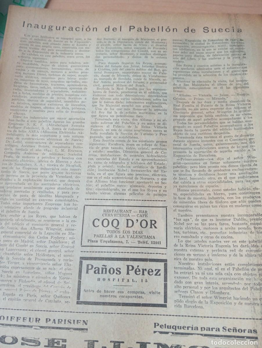 Coleccionismo de Revistas y Peri&oacute;dicos: REVISTA A&Ntilde;O 1929 EL PABELLON DE SUECIA BERGA ASPIRACION A LOS JUEGOS OLIMPICOS