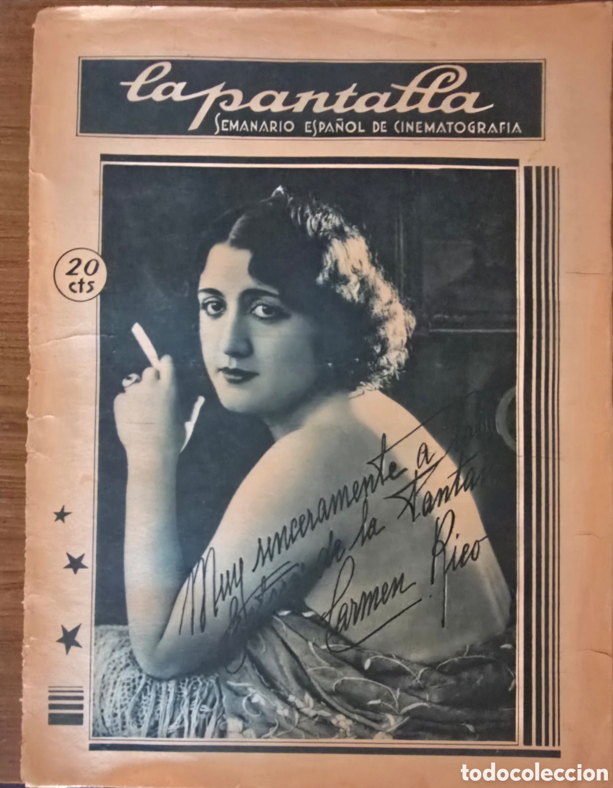 Coleccionismo de Revistas y Peri&oacute;dicos: LA PANTALLA SEMANARIO ESPA&Ntilde;OL DE CINEMATOGR&Aacute;FIA,NUMERO 52,(DIRECTOR ANTONIO BARBERO)