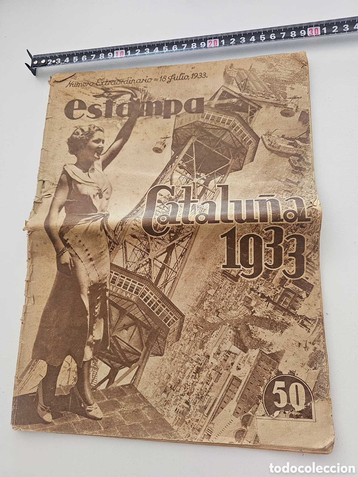 Coleccionismo de Revistas y Peri&oacute;dicos: ​Revista Estampa - N&deg; Extraordinario &rdquo;Catalu&ntilde;a 1933&rdquo; anuncio Myrurgia Cacaolat Corts Catalanes Hilo