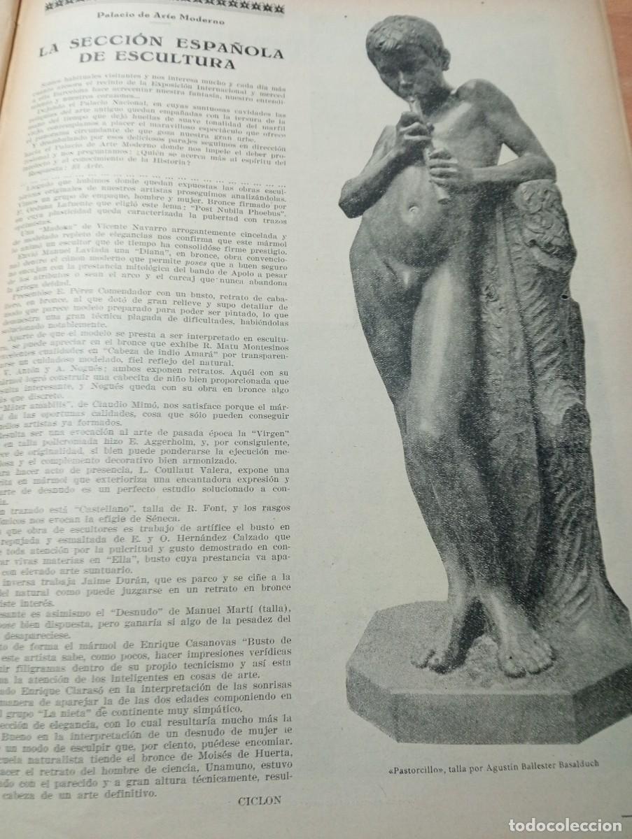 Coleccionismo de Revistas y Peri&oacute;dicos: REVISTA A&Ntilde;O 1929 ESCULTOR AGUSTIN BALLESTER BASALDUCH