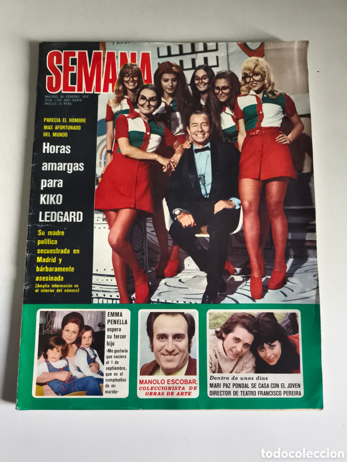 Coleccionismo de Revistas y Peri&oacute;dicos: Antigua revista Semana con poster Demis rousus 1973