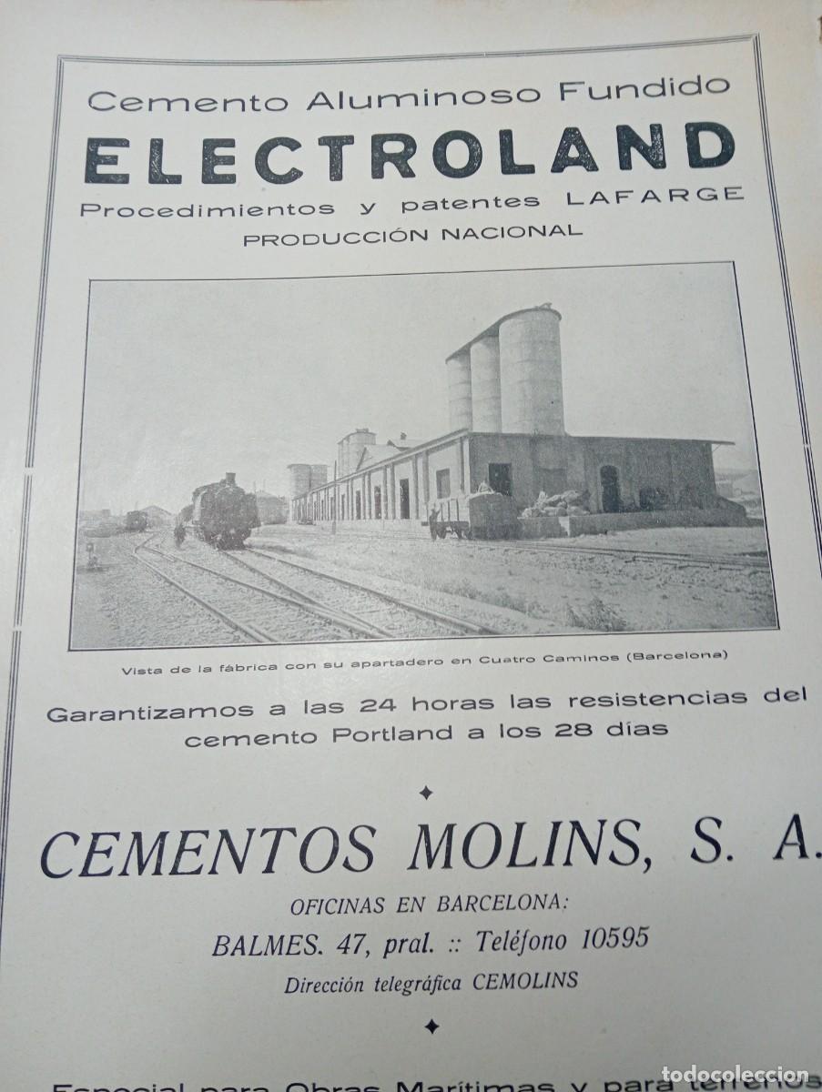 Coleccionismo de Revistas y Peri&oacute;dicos: REVISTA A&Ntilde;O 1929 CEMENTOS MOLINS ELECTROLAND CEMENTO CARLOS SARTHOU FRANCESCH MARQUES DE FORONDA