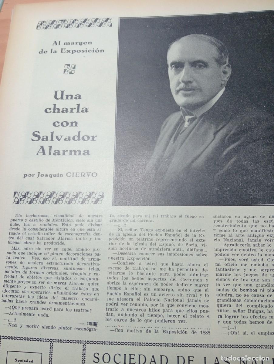 Coleccionismo de Revistas y Peri&oacute;dicos: REVISTA A&Ntilde;O 1929 SALVADOR ALARMA PINTOR CEMENTO ASLAND PORTLAND ARTIFICIAL