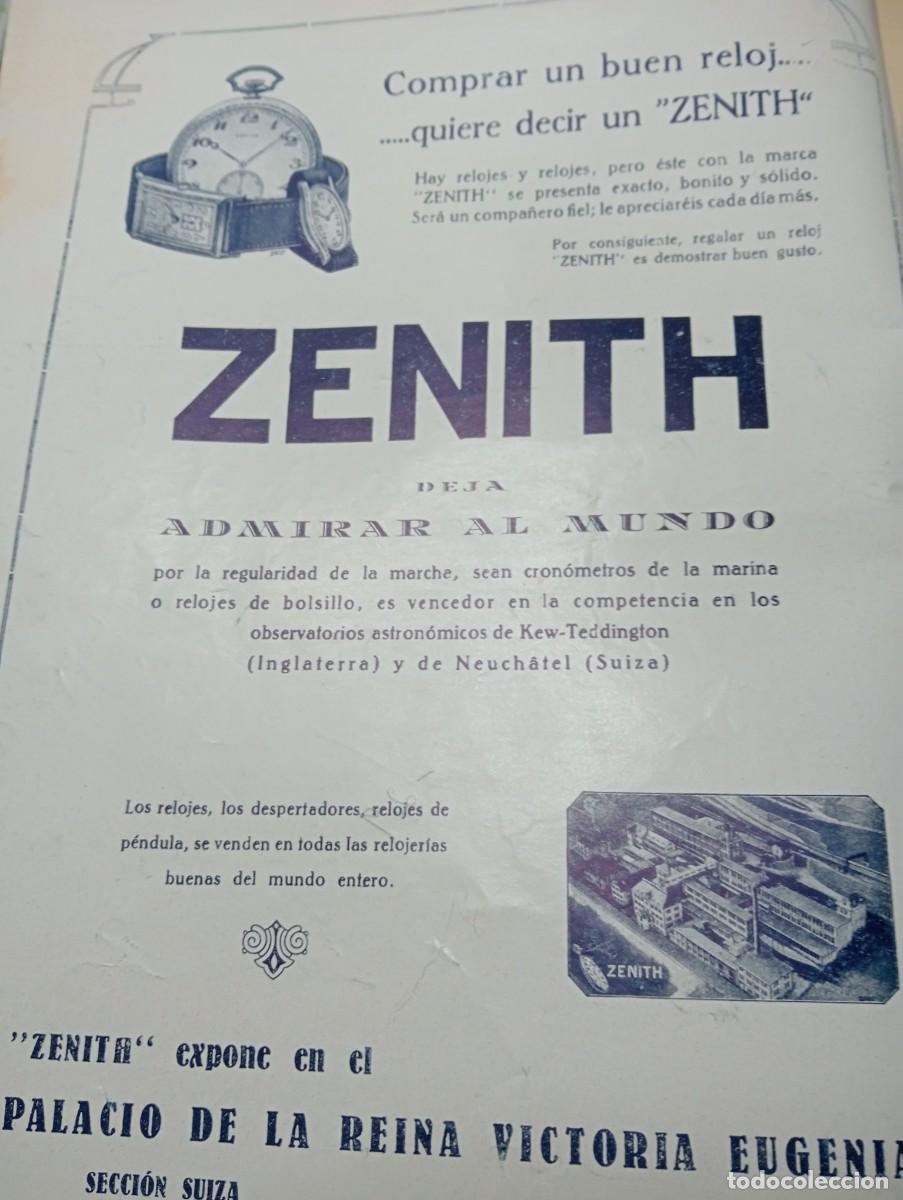 Sammeln von Zeitschriften und Zeitungen: REVISTA A&Ntilde;O 1929 RELOJ ZENITH MARQUES DE ROZALEJO SUIZA VICCOSA SUIZA EMMENBRUCKE