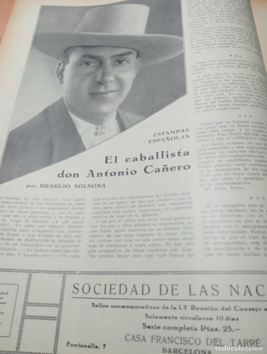 Coleccionismo de Revistas y Peri&oacute;dicos: REVISTA A&Ntilde;O 1929 ANTONIO CA&Ntilde;ERO CABALLISTA TOROS PERSIL OPEL J. CUSI PINTOR CESAREO BERNALDO QUIROS