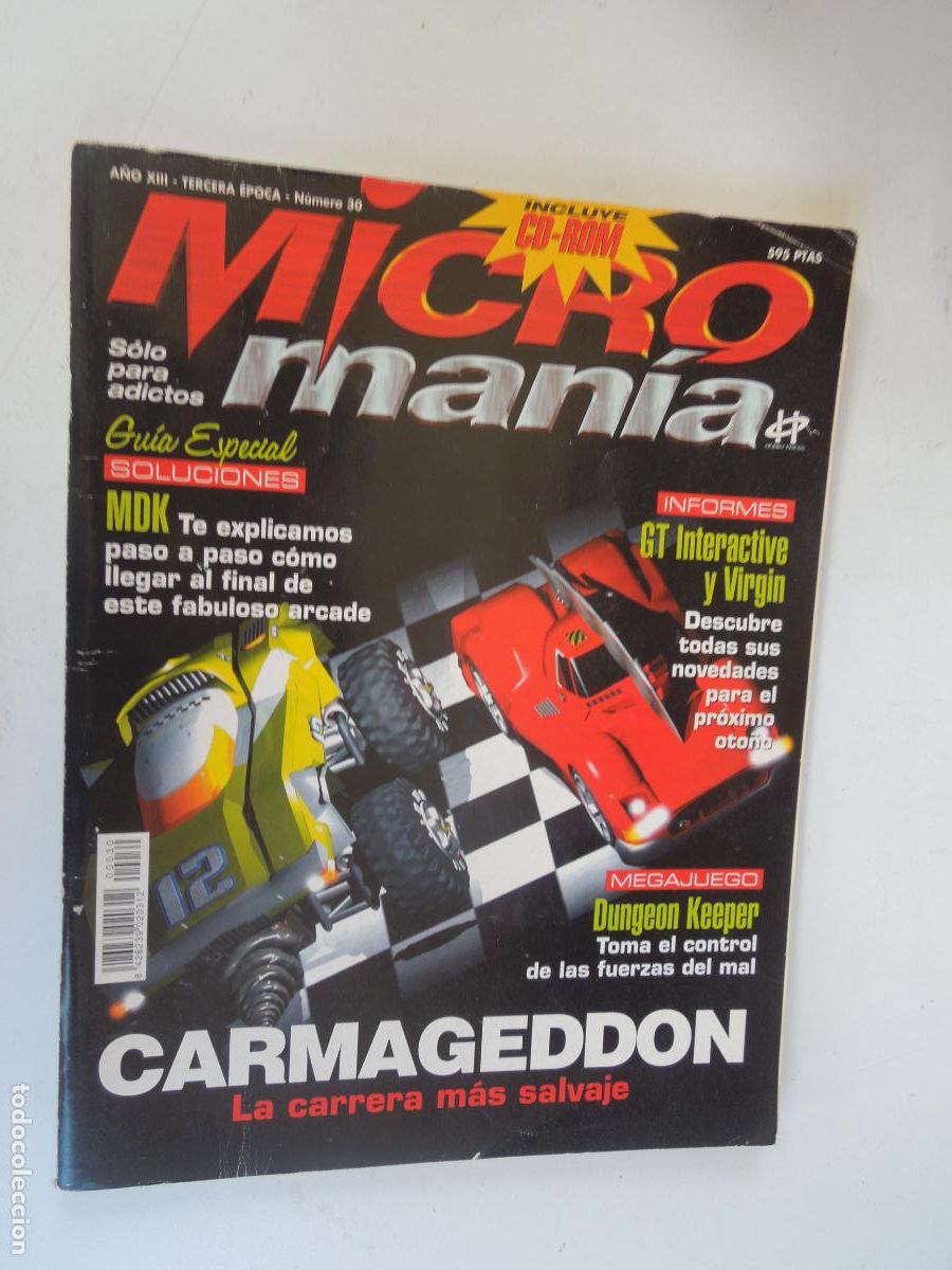 Coleccionismo de Revistas y Peri&oacute;dicos: MICROMANIA N&ordm; 30 SOLO PARA ADICTOS - 07/1997 - Carmageddon LA CARRERA MAS SALVAJE