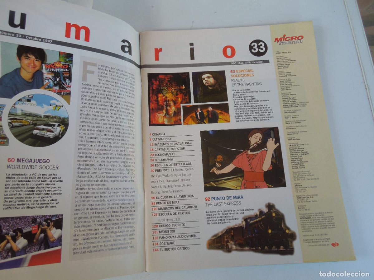 Sammeln von Zeitschriften und Zeitungen: MICROMANIA REVISTA No 33- III EPOCA- 10-1997- THE LAST EXPRESS - EL TREN DE LA AVENTURA