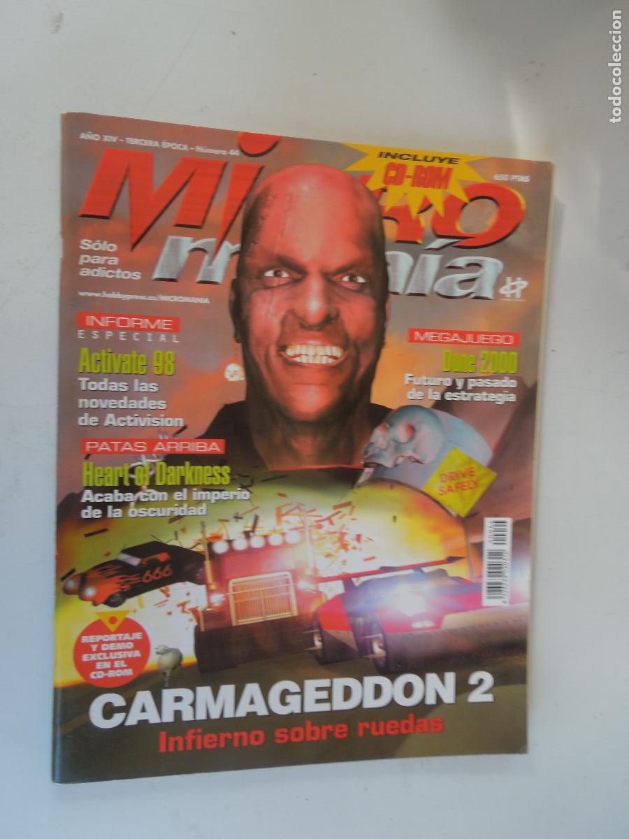 Colecionismo de Revistas e Jornais: MICROMANIA REVISTA N&ordm; 44 - III EPOCA - 09-1998 - CARMAGEDDON 2 INFIERNO SOBRE RUEDAS
