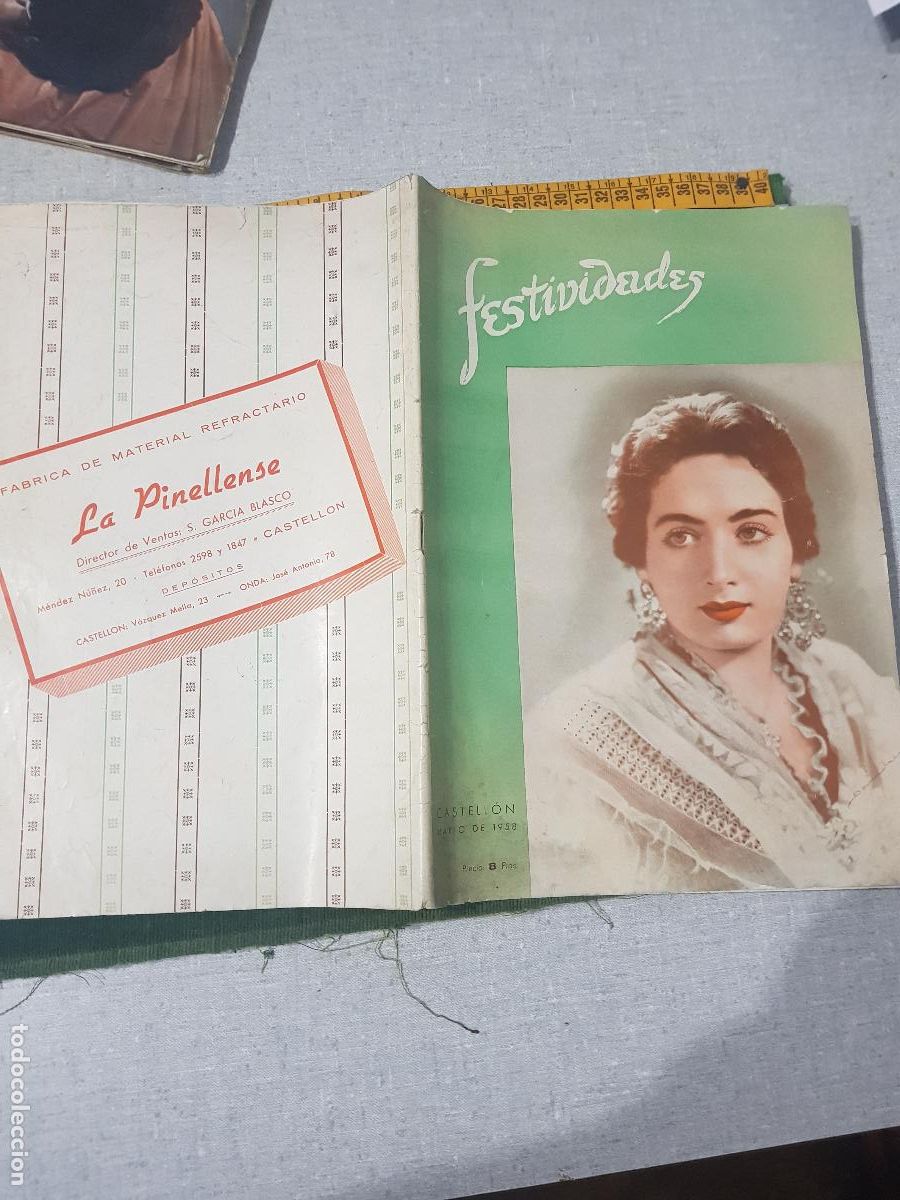 Coleccionismo de Revistas y Peri&oacute;dicos: FESTIVIDADES 1958 ,PORTADA SRTA.AMPARO SOLE VILLALONGA .REINA DE LAS FIESTAS DE LA MAGDALENA
