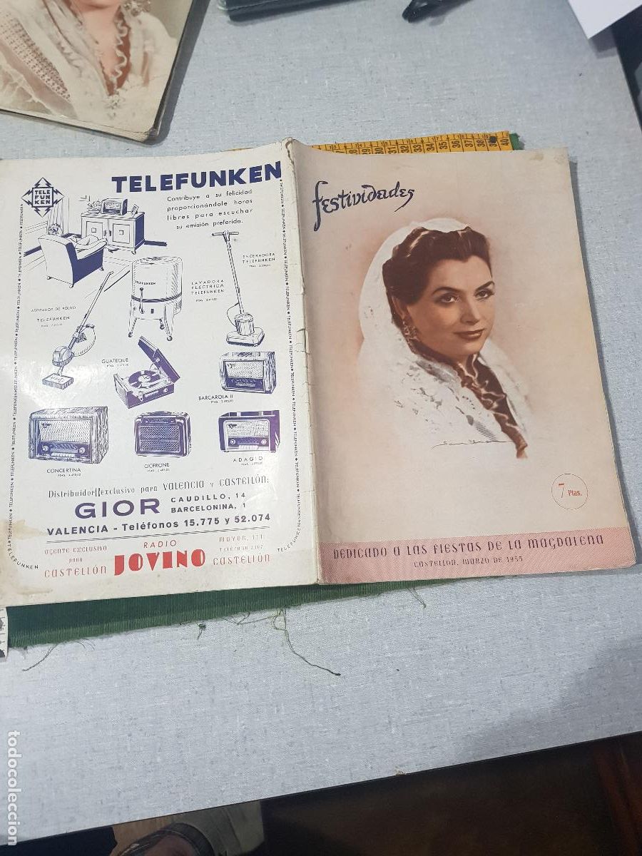 Collectionnisme de Revues et Journaux: FESTIVIDADES 1958 ,PORTADA SRTA.GUILLERMINA MARTI BALFEGON .REINA DE LAS FIESTAS DE LA MAGDALENA