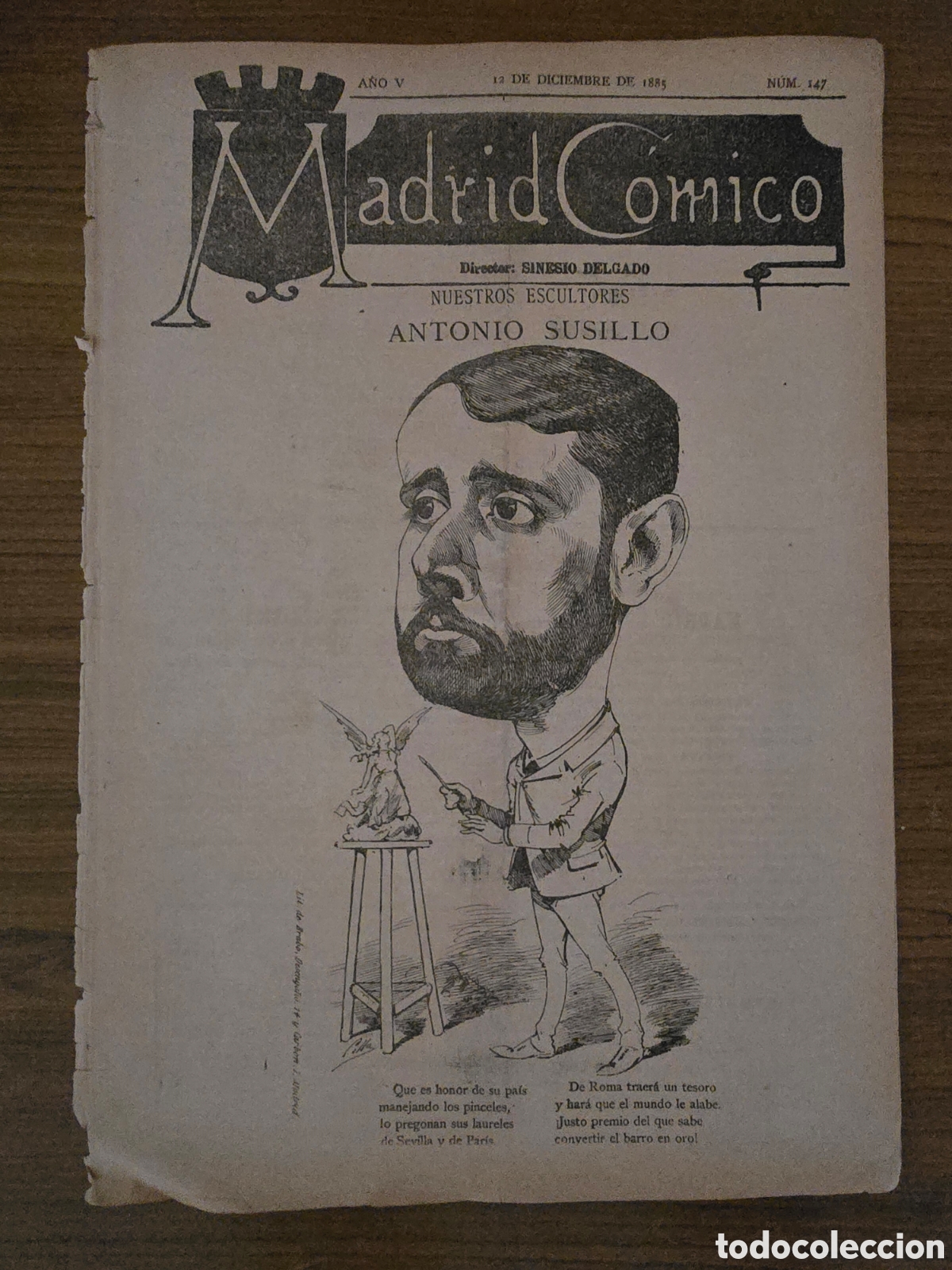 Coleccionismo de Revistas y Peri&oacute;dicos: MADRID COMICO,NUMERO 147,A&Ntilde;O 1885,ANTONIO SUSILLO,(DIRECTOR SINESIO DELGADO)