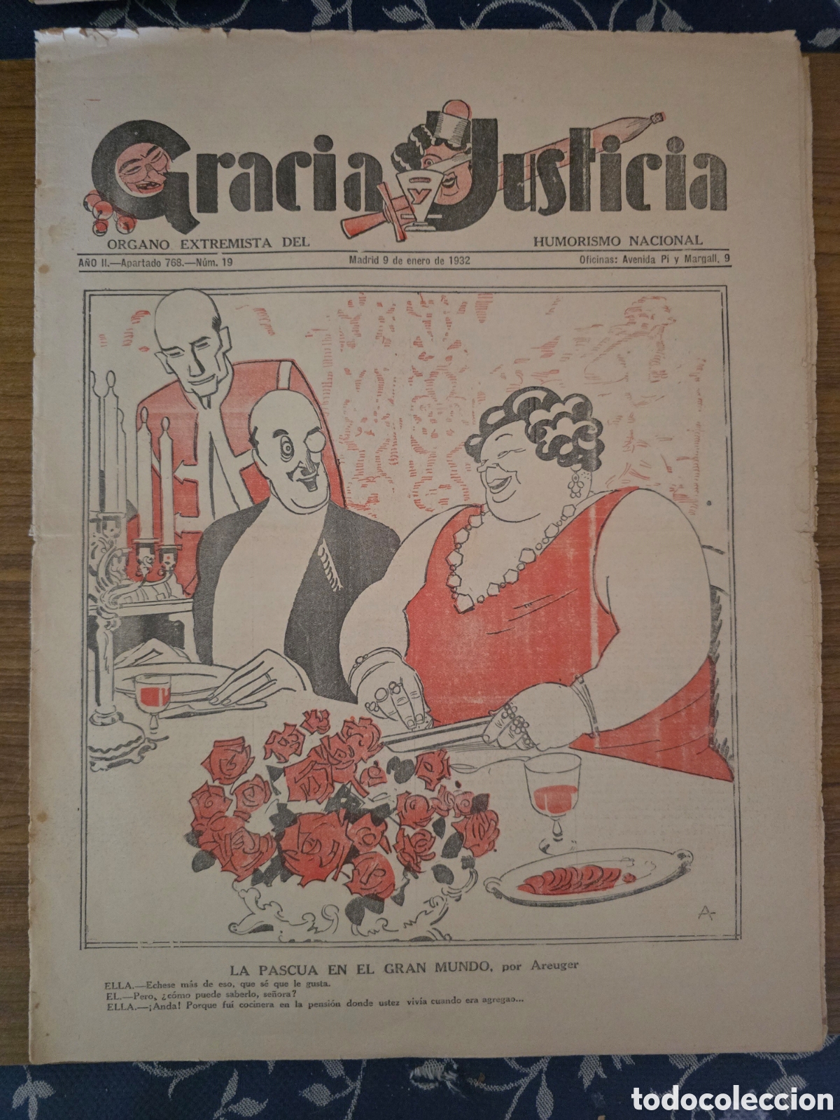 Coleccionismo de Revistas y Peri&oacute;dicos: GRACIA Y JUSTICIA,NUMERO 19,A&Ntilde;O 1932(MADRID