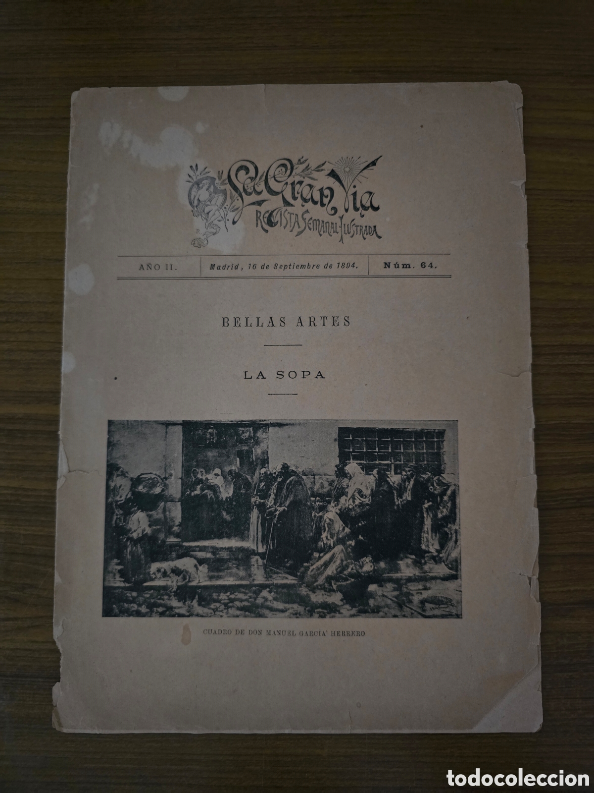 Sammeln von Zeitschriften und Zeitungen: LA GRAN VIA,REVISTA SEMANAL ILUSTRADA,NUMERO 64,A&Ntilde;O 1894(MADRID)