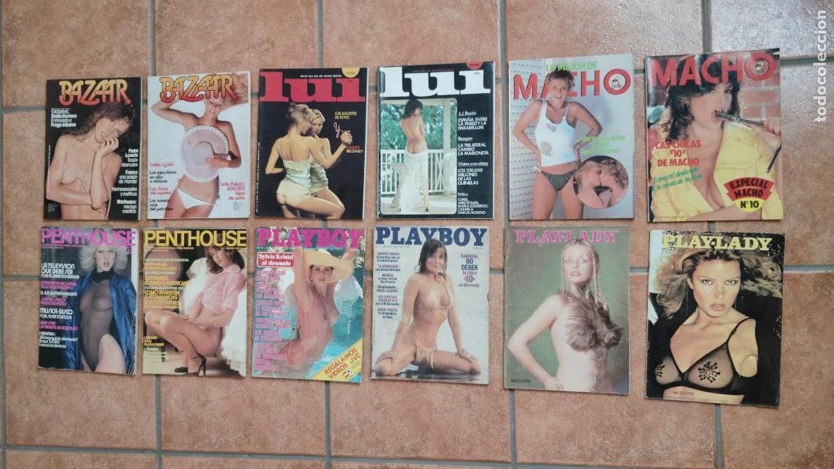 Coleccionismo de Revistas y Peri&oacute;dicos: REVISTAS EROTICAS.-BAZAR.-LUI.-MACHO.-PENTHOUSE.-PLAYBOY.-PLAY-LADY.-LOTE DE 12 REVISTAS.-A&Ntilde;OS 70-80