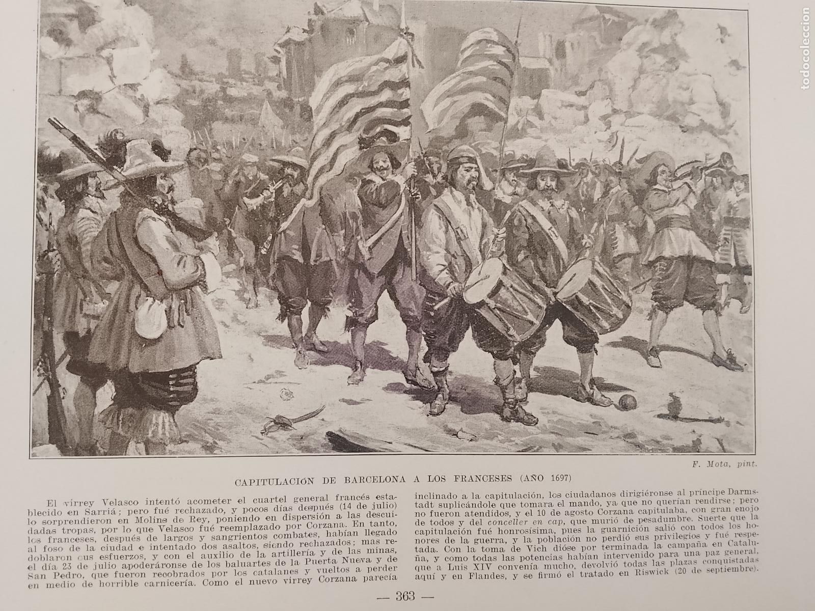 Coleccionismo de Revistas y Peri&oacute;dicos: hoja libro 1909 - CAPITULACION DE BARCELONA A LOS FRANCESES EN 1697