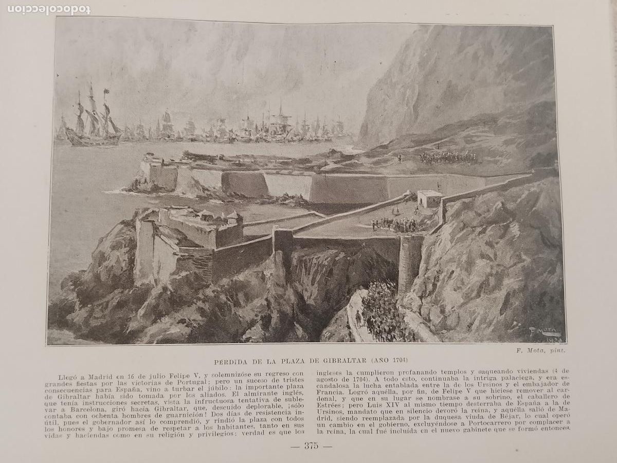 Coleccionismo de Revistas y Peri&oacute;dicos: hoja libro 1909 - PERDIDA DE LA PLAZA DE GIBRALTAR EN EL A&Ntilde;O 1704