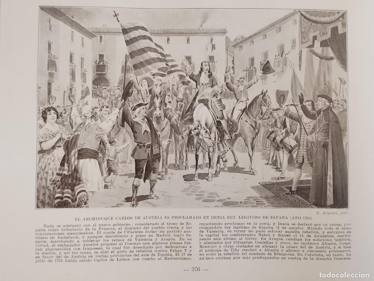 Coleccionismo de Revistas y Peri&oacute;dicos: hoja libro 1909 - ARCHIDUQUE CARLOS DE AUSTRIA ES PROCLAMADO DENIA REY LEGITIMO ESPA&Ntilde;A A&Ntilde;O 1705