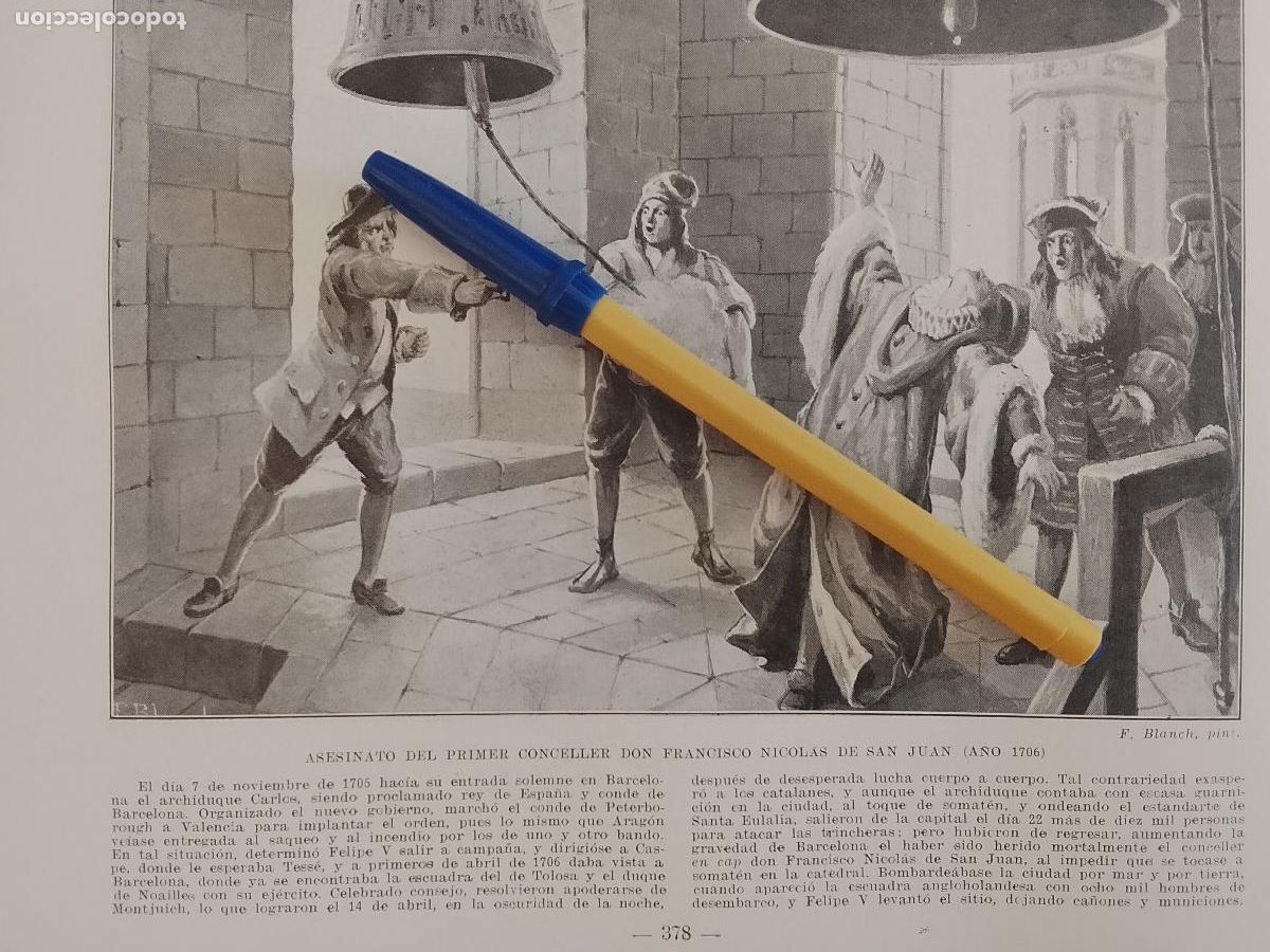Coleccionismo de Revistas y Peri&oacute;dicos: hoja libro 1909 - ASESINATO PRIMER CONCELLER DON FRANCISCO NICOLAS DE SAN JUAN EN 1706