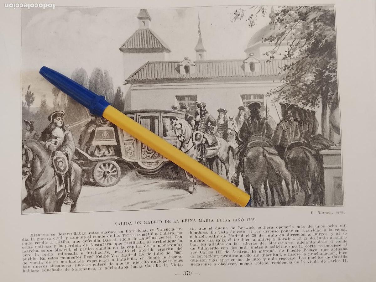 Coleccionismo de Revistas y Peri&oacute;dicos: hoja libro 1909 - SALIDA DE MADRID DE LA REINA MARIA LUISA EN 1706