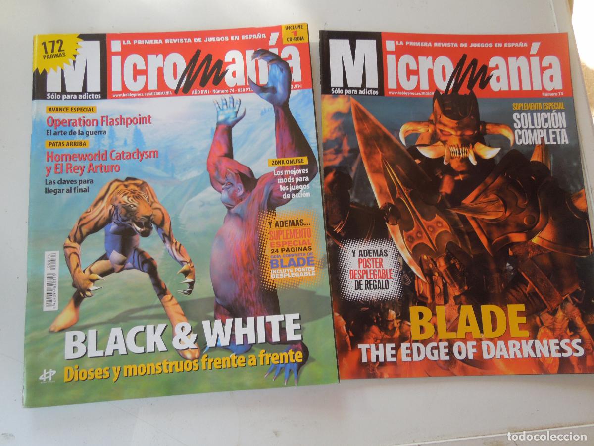 Coleccionismo de Revistas y Peri&oacute;dicos: MICROMANIA REVISTA N&ordm; 74- III EPOCA - MARZO 2001- BLACK & WHITE - +SUPLEMENTO