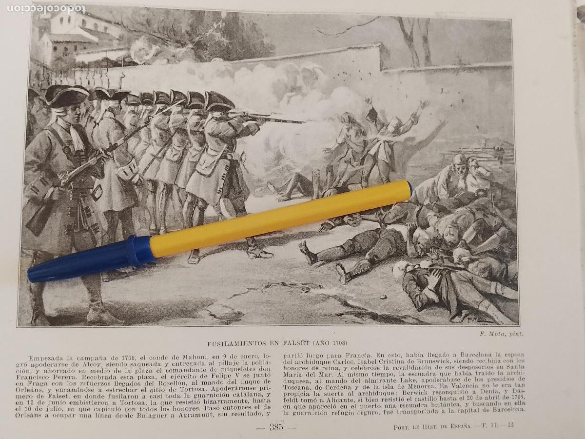 Collezionismo di Riviste e Giornali: hoja libro 1909 - FUSILAMIENTO EN FALSET EN 1708