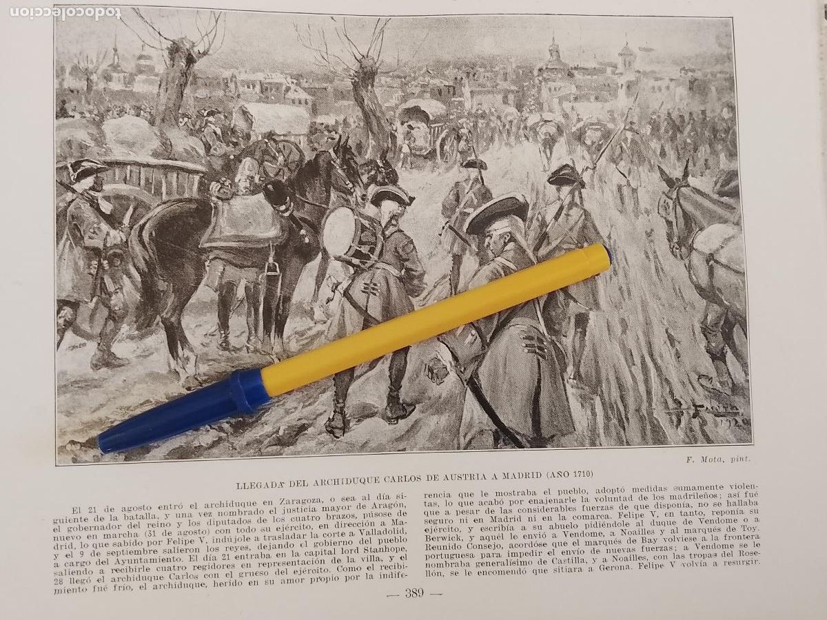 Colecionismo de Revistas e Jornais: hoja libro 1909 - CABALLOS, LLEGADA ARCHIDUQUE CARLOS DE AUSTRIA A MADRID EN 1710