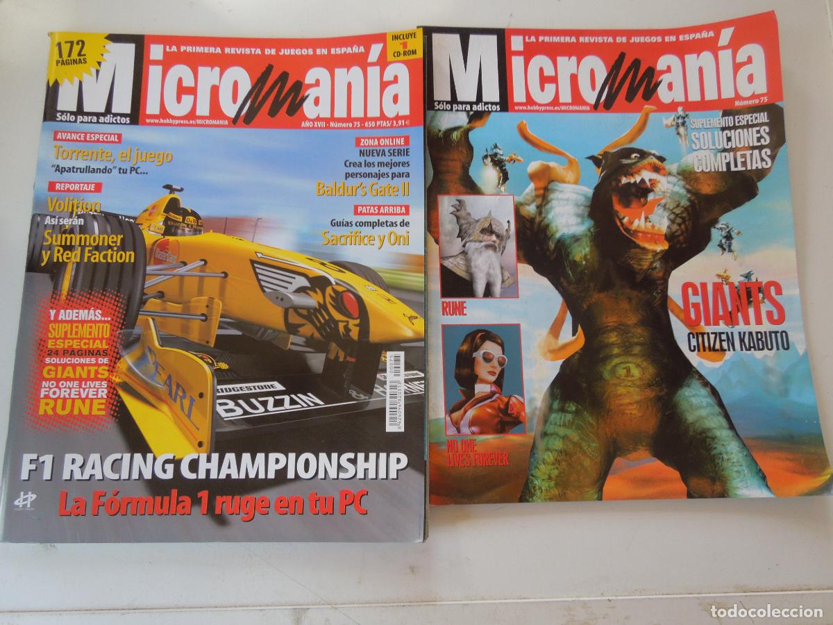 Collezionismo di Riviste e Giornali: MICROMANIA REVISTA N&ordm; 75- III EPOCA -ABRIL 2001 - F1 RACING CHAMPIOSNSHIP + SUPLEMENTO